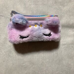 NEW!!! 🩵 Furry Purple cat makeup bag